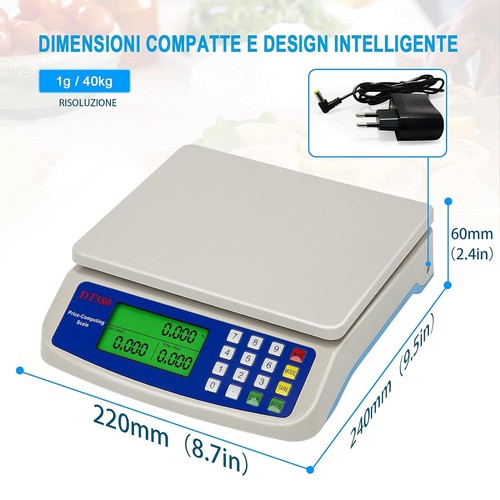 Balanza De Cocina Electrónica Acero Precisión Hasta 40 KG - Imagen 2 de 9