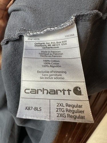 Carhartt Original Fit Herren T-Shirt Blau Pocket Gr. 2XL K87 - Bild 5 von 8