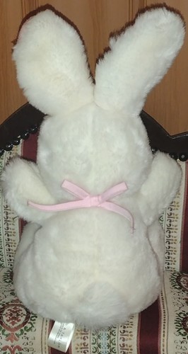 1999 Lord & Taylor BABY'S ERSTES HASEN Kaninchen Plüschtier mit Lätzchen rosa weiß 11 Zoll Spielzeug (D) - Bild 3 von 5