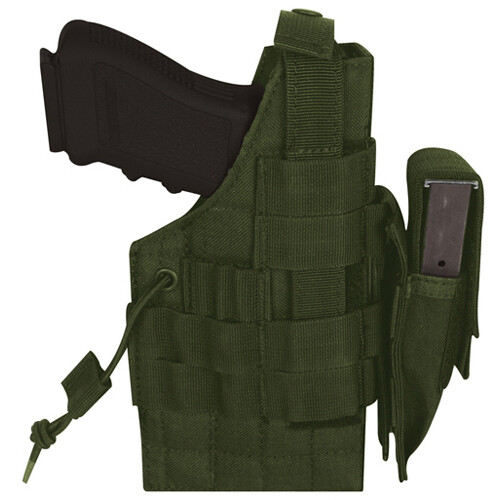 NEW Tactical Military Large Frame Ambidextrous MOLLE Holster OD GREEN OLIVE DRAB - Afbeelding 1 van 6