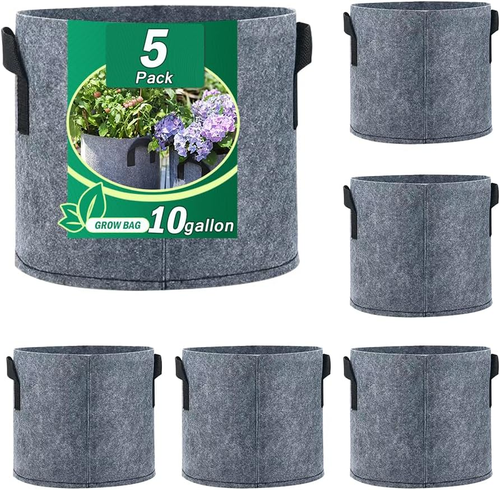 5Pcs Grow Bags, Premium Nonwoven Aeration Fabric Planting Pots with Handles, Thi - Picture 9 of 12