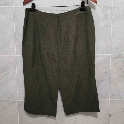 Falda Who What Wear mezcla de lino verde talla 10 - Imagen 5 de 6