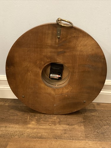 Large 16” Trend Maple Wood Wall Clock Mid-Century MCM Working - Picture 3 of 3