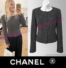  4,465 CHANEL Black  White Fitted Tweed JACKET  FR 36 / US 2  PRISTINE