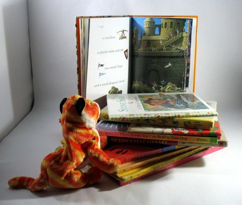 Lot of 11 Decorative Decor Red Orange Gold Mix Childrens HC Books Tiger Staging  - Picture 7 of 12