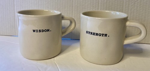 2 tazas con hoyuelos magenta Rae Dunn de fuente fuerza de sabiduría 10 onzas - Imagen 3 de 7