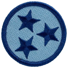 Two-Tone Blue Tennessee Tristar Patch - 2" Round Embroidered Patch