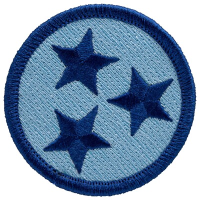 Two-Tone Blue Tennessee Tristar Patch - 2'' Round Embroidered Patch