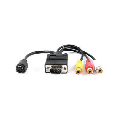 S-Video Adapter Cable Premium D-Sub 15-Pin VGA To Composite RCA A//V