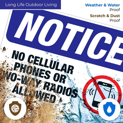 No Cellular Phones Or Two-Way Radios Allowed Sign, OSHA Notice Sign, - Picture 46 of 79