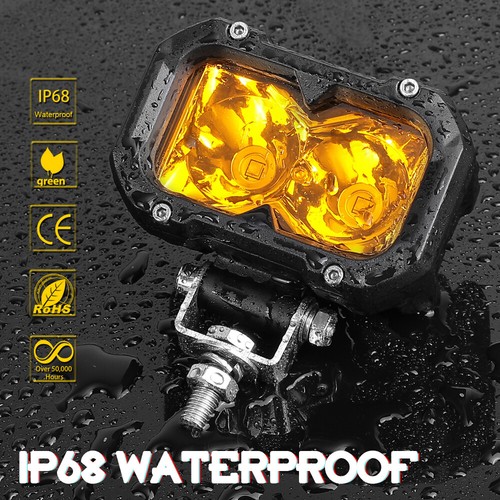 2X 3.7"inch LED Work Light Spot Cube Pods Bar Driving Amber Fog Lamp Offroad New - Bild 5 von 12