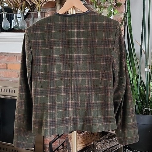 Chaqueta a cuadros forrada con botones 100 % lana virgen Pendleton vintage para mujer talla 14 - Imagen 2 de 10