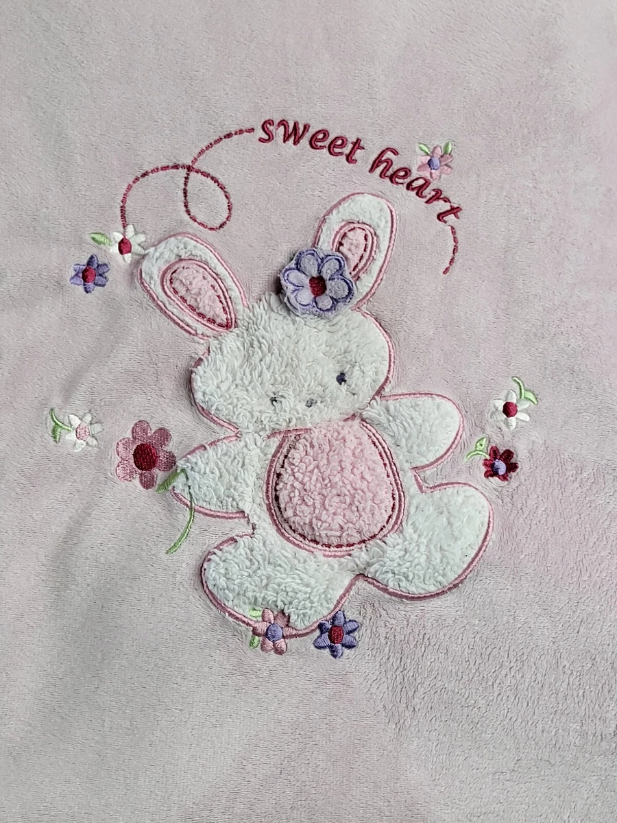 Just Born Bunny Sweet Heart Pink Purple Baby Blanket Lovey Rabbit 30