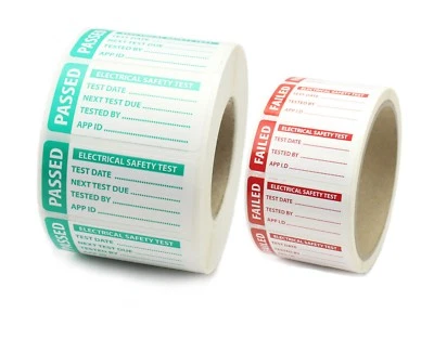 LABEL METRICS 1000 passed PAT test labels and 20 **FREE** failed labels. 50mm x 25mm Bundle.