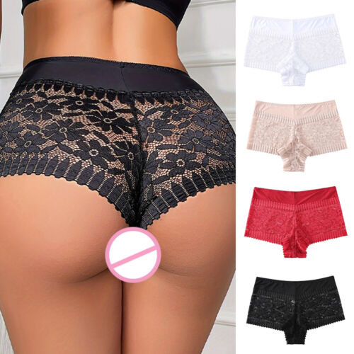 Women Sexy Lace Briefs Seamless Boxer Shorts Ladies Underwear Panties