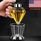 US STOCK 200ml Diamond Glass Olive Oil Vinegar Bottle Dispenser Kitchen Tool New