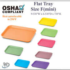 Dental Flat Set-Up Tray Size F Mini Autoclavable Instrument Procedure F Trays