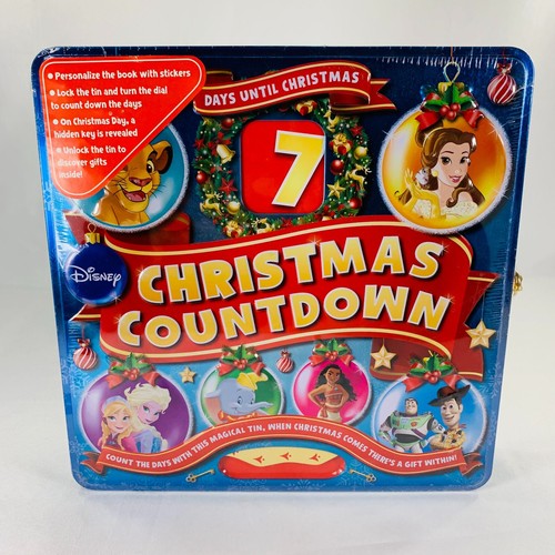 Disney Days Until Christmas Countdown Advent Book w/Locking Tin & Stickers NEW!  - Picture 1 of 9