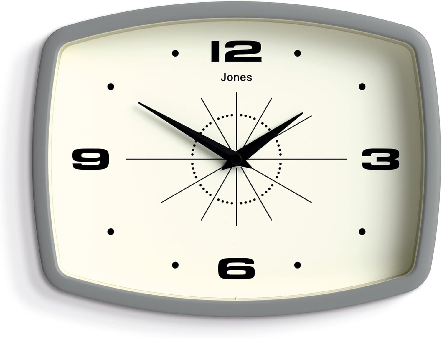ЧАСЫ JONES Movie Wanduhr | Retro rechteckige Uhr | 25 см | Grau | Кулер 