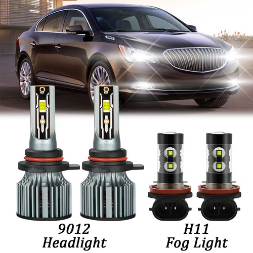 For Buick LaCrosse 2014-2016 4x LED Headlight Hi/Low Beam + Fog Light Bulbs Kit - Picture 1 of 15