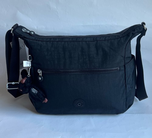 New With Tag Kipling ALENYA Shoulder CrossBody Hobo Bag - Black Tonal