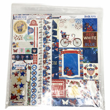 BO BUNNY Back to Basics Scrapbook Kit FREEDOM Stickers Paper 12x12 Patriotic