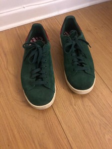 green suede adidas trainers