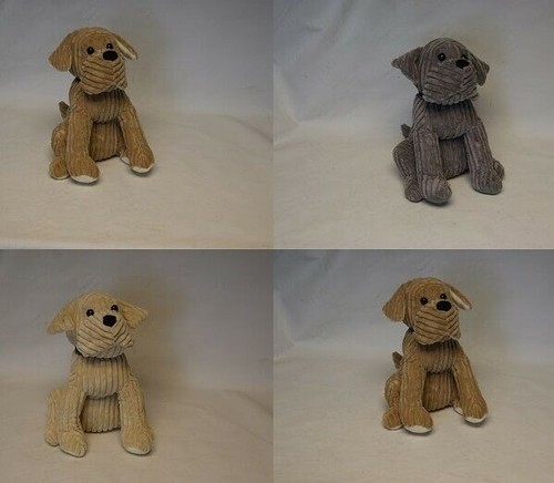 Heavy Cord Ribbed Cute Dog Door Stop - Fabric Doorstop in Cream, Beige, Grey - Picture 2 of 21