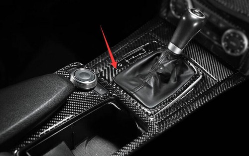 For Benz C-Class 2007-14 Real Carbon Fiber Central Console Gear Shift Cover Trim - Foto 4 di 6