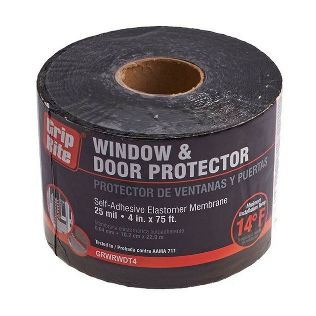GRIP RITE WINDOW DOOR PROTECTOR SELF ADHESIVE ELASTOMER MEMBRANE 4” X