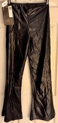 LEO’S DANCEWEAR JAZZ CHILD LARGE BLACK SHINY WET LOOK BOOT LEG DANCE PANTS SZ CL - Picture 4 of 7
