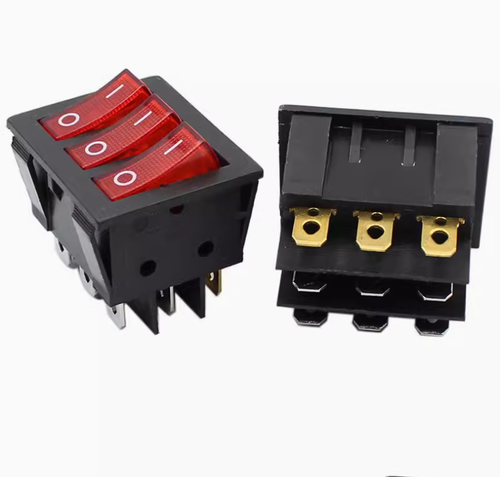 Doppel-/Dreifach-Wippschalter selbstresettierend mit Licht EIN/AUS 6/9 Pin - Picture 4 of 11