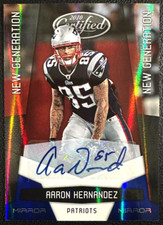 AARON HERNANDEZ 2010 Panini Certified Rookie Autographs Mirror Blue 37/50 RC