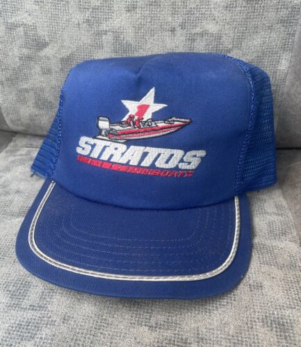 De colección. Stratos Barcos Pesca Ajustable Azul Snapback Sombrero Gorra Camionero HECHO EN EE. UU. - Imagen 2 de 4