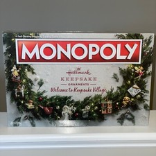 NIB Monopoly Hallmark Keepsake Ornament "Welcome to Keepsake Village" Board Game