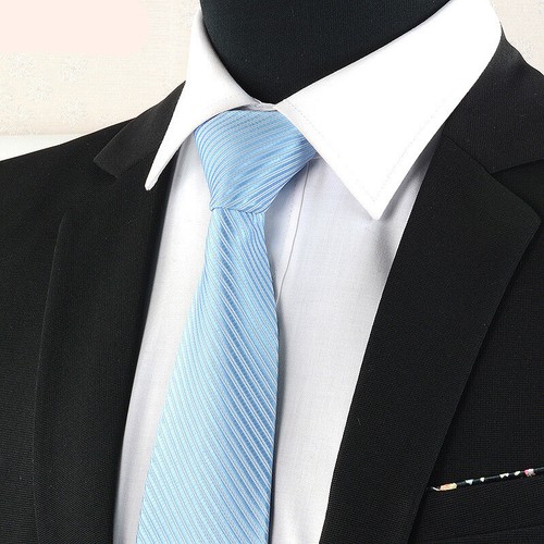 Men Fashion Solid Color Zipper Tie Wedding Party Formal Business Necktie" - Picture 8 of 24