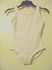 Girls Capezio White Leotard Size Medium GUC  