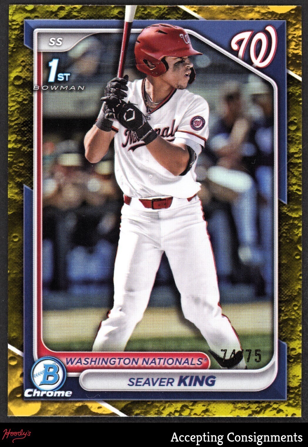 2024 Bowman Chrome Draft Yellow Lunar Refractor Seaver King 74/75 ROOKIE 1st