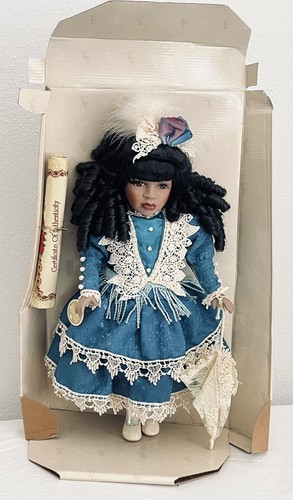 LIMITED EDITION GENUINE FINE BISQUE PORCELAIN BLACK DOLL - Picture 7 of 9