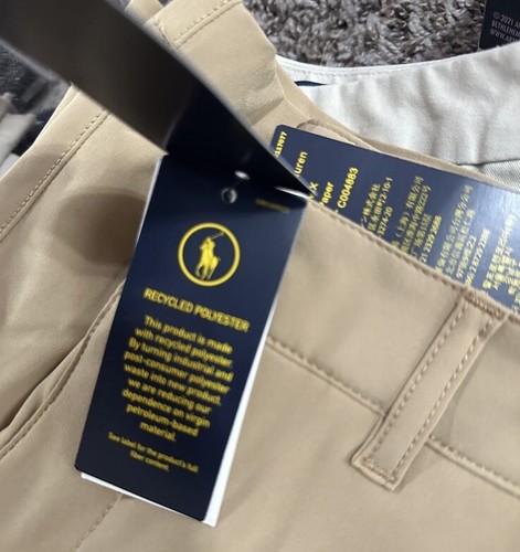 Polo Ralph Lauren Performance Dobby Shorts Boys XL 18-20 Khaki Beach Stretchy - Picture 8 of 10