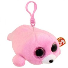 Ty Beanie Boos 3" PIERRE Pink Seal Key Clip Plush Stuffed Animal Toy MWMT's