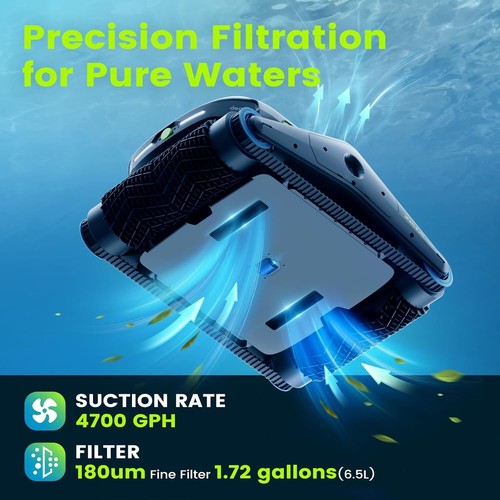 Degrii Zima Pro Robotic Pool Cleaner Pool Vacuum Wall Climbing Waterline Clean - Picture 5 of 8