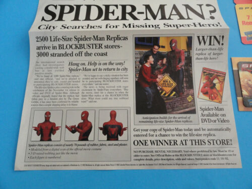 SPIDER-MAN BLOCKBUSTER VIDEO RENTAL CARDS & DAILY NEWS PROMO 2002 RARE - NEW - Picture 3 of 10