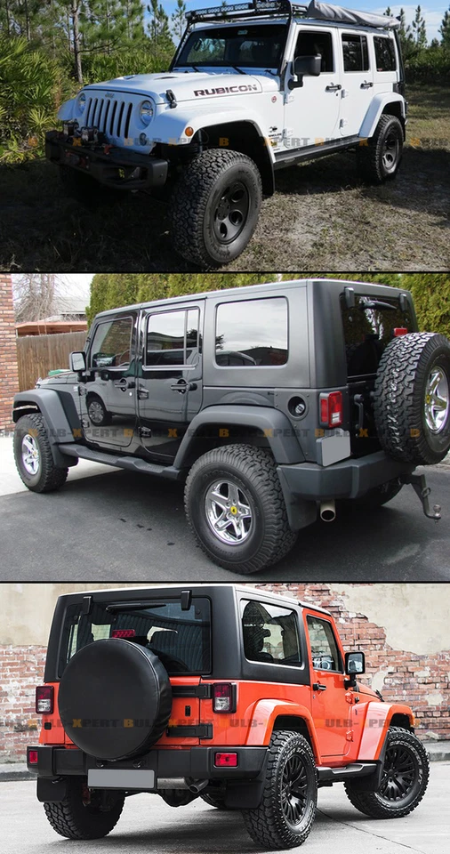 Guardabarros delanteros y traseros JK JKU 2007-18 para Jeep Wrangler 4 piezas Foto 4 de 4