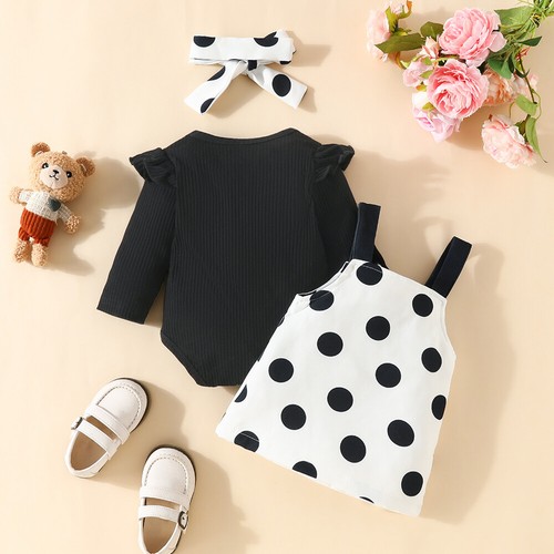 Newborn Baby Girl Printed Romper Tops Dress Overalls Headband Set Clothes Outfit - Picture 16 of 25