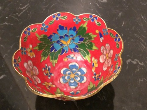 Antique Chinese Cloisone Bowl - Picture 2 of 10