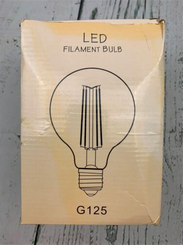 8W G125 LED Globe Light Bulbs E26 Large Globe Dimmable Filament 2700k - Picture 3 of 3