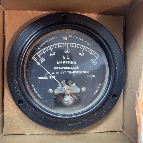 Simpson Model 55R AMPERES Gauge 0-100 NOS MR36P100ACAAR - Picture 5 of 5