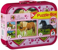 SCHMIDT - 2 Puzzles mit 26 Teilen und 2 Puzzles mit 48 Teilen - PFERDE -  - S...