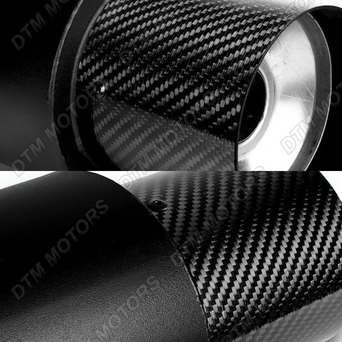 Silenciador de acero inoxidable negro con punta de fibra de carbono JDM 4"" N1 con entrada de 2,5"" + silenciador - Imagen 3 de 6